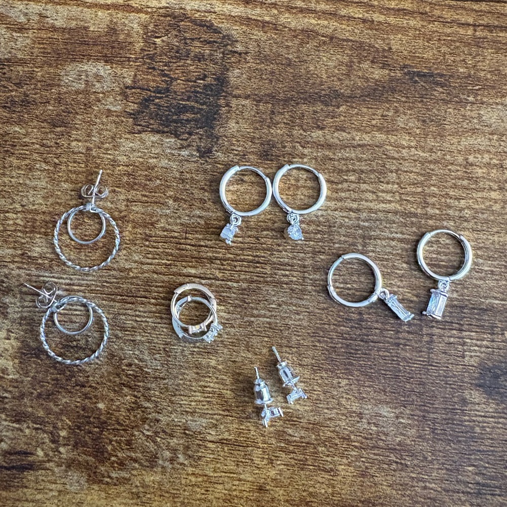 silver earrings bundle